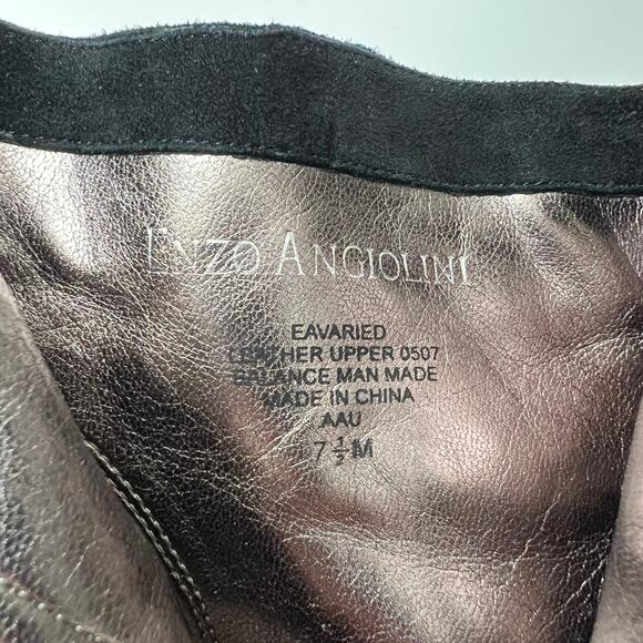 Enzo Angiolini Eavaried Sued Booties with Chain Size 7.5M Minimalist Date Night - Picture 8 of 13